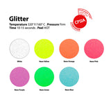5 Yards Siser Glitter 20" Heat Transfer Vinyl (White & Neon colors) - Cricut Die cut CraftROBO on Cotton or Polyester mesh and Poly-blend fabrics (Mix & Match colors) - gercuttervinyl