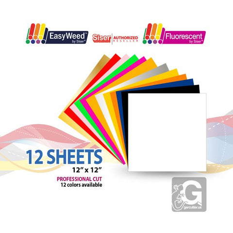 Siser 12in EasyWeed HTV Basic Colors 12 Sheet Pack - MidSouth